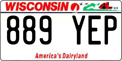 WI license plate 889YEP