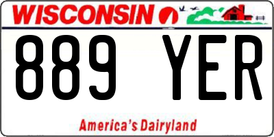 WI license plate 889YER