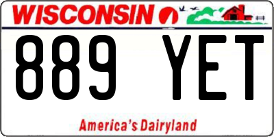 WI license plate 889YET