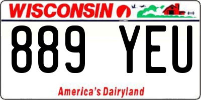 WI license plate 889YEU