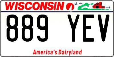 WI license plate 889YEV