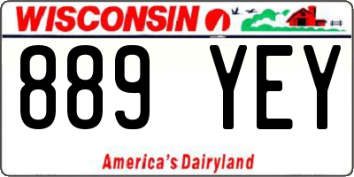 WI license plate 889YEY