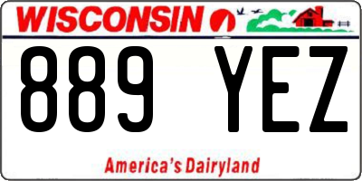 WI license plate 889YEZ