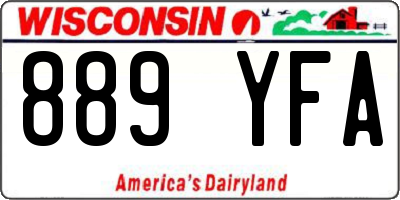 WI license plate 889YFA