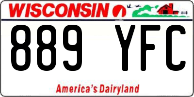 WI license plate 889YFC