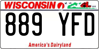 WI license plate 889YFD