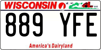 WI license plate 889YFE