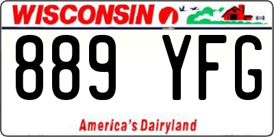 WI license plate 889YFG