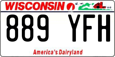 WI license plate 889YFH