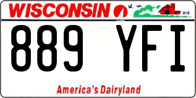 WI license plate 889YFI