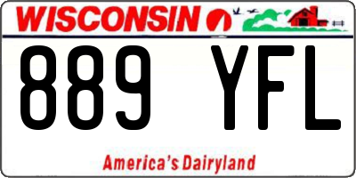 WI license plate 889YFL