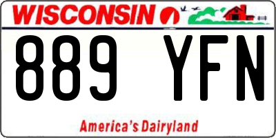 WI license plate 889YFN