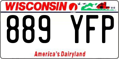WI license plate 889YFP