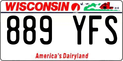 WI license plate 889YFS