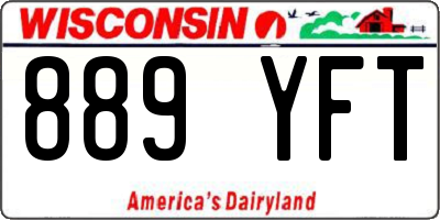 WI license plate 889YFT