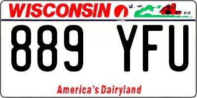 WI license plate 889YFU