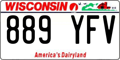 WI license plate 889YFV