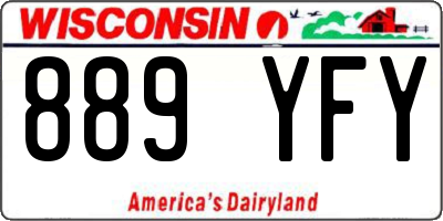 WI license plate 889YFY
