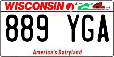 WI license plate 889YGA