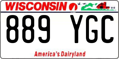 WI license plate 889YGC