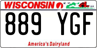 WI license plate 889YGF