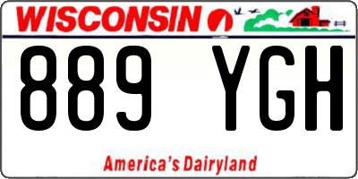 WI license plate 889YGH