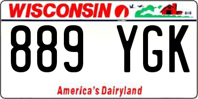 WI license plate 889YGK