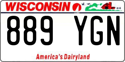 WI license plate 889YGN