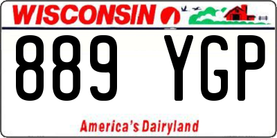 WI license plate 889YGP