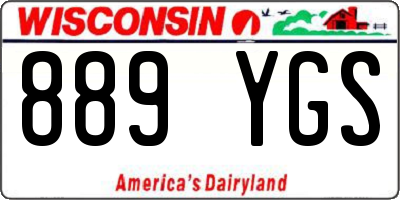 WI license plate 889YGS