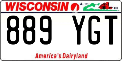 WI license plate 889YGT