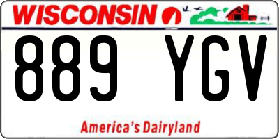 WI license plate 889YGV