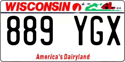WI license plate 889YGX
