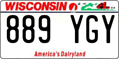 WI license plate 889YGY