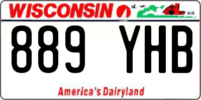 WI license plate 889YHB