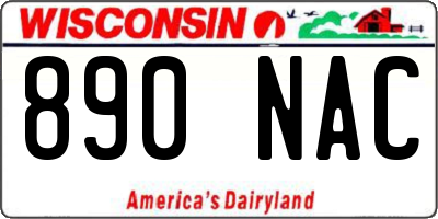 WI license plate 890NAC