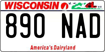 WI license plate 890NAD