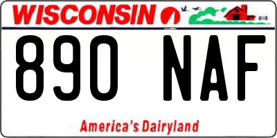 WI license plate 890NAF