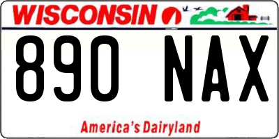 WI license plate 890NAX