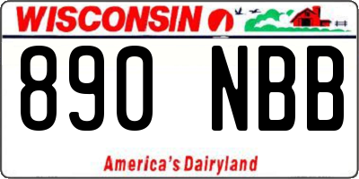 WI license plate 890NBB