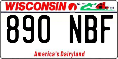 WI license plate 890NBF