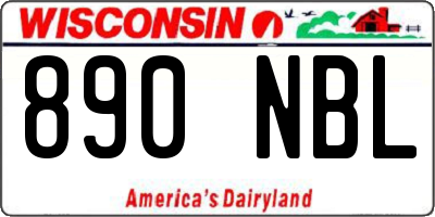 WI license plate 890NBL
