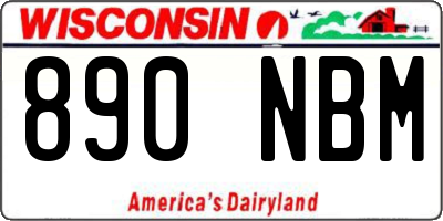 WI license plate 890NBM