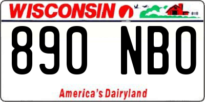 WI license plate 890NBO