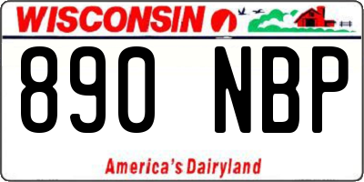 WI license plate 890NBP