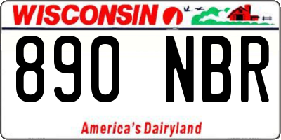 WI license plate 890NBR