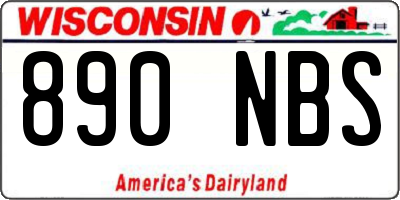 WI license plate 890NBS