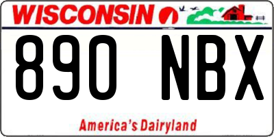 WI license plate 890NBX