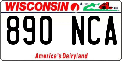 WI license plate 890NCA