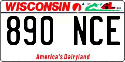 WI license plate 890NCE